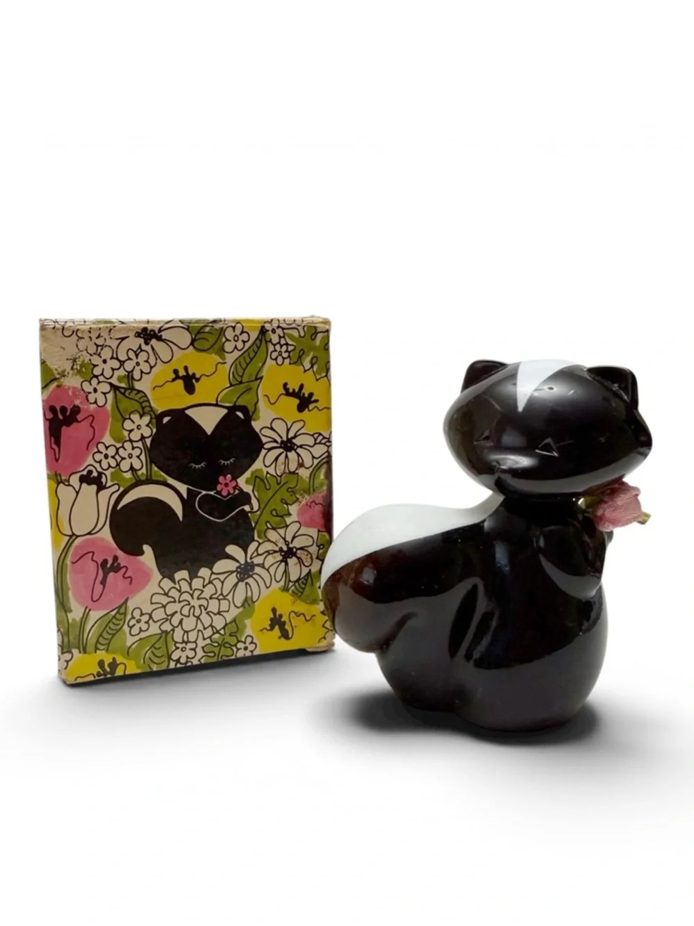 Vintage Avon Sniffy Skunk TOPAZE Cologne Bottle and Box